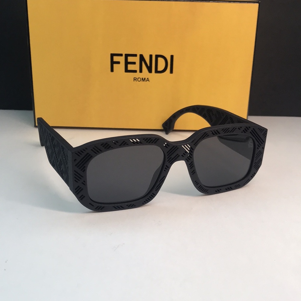 New FE40113i 02A FENDI FE40113I Shadow rectangle-frame acetate sunglasses - Picture 6 of 13